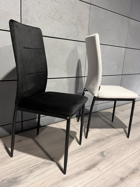Krzesło tapicerowane Zestaw 4 VALVA DUO BLACK VELVET