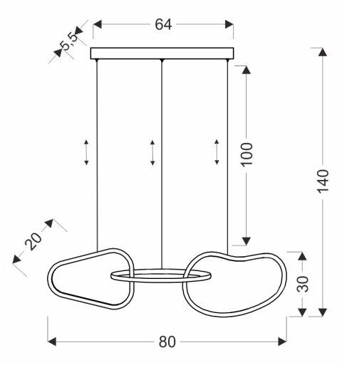 ANNELI lampa wisząca francuskie złoto 30W LED 3000K maskownica biała