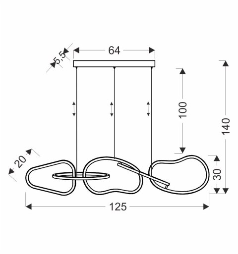 ANNELI lampa wisząca francuskie złoto 45W LED 3000K maskownica biała