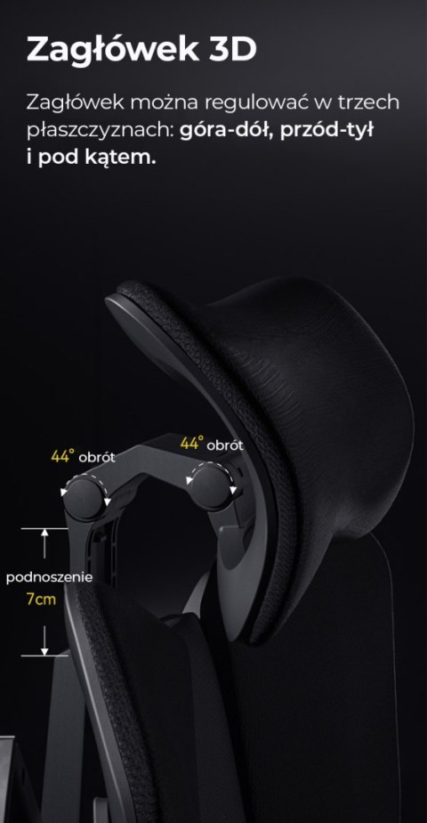 Fotel ergonomiczny gamingowy Angel Furia Black