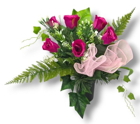 WIOSENNY BUKIET WKŁAD DO WAZONU KWIATY NA CMENTARZ GRÓB POMNIK RÓŻE