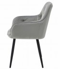Krzesło JORK - aksamit srebrno-szary / nogi czarne x 2