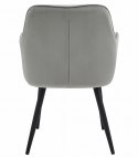 Krzesło JORK - aksamit srebrno-szary / nogi czarne x 2