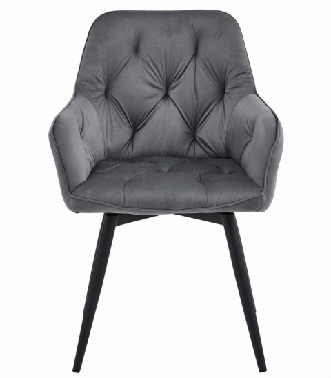 Krzesło JORK360 - ciemny szary aksamit / nogi czarne x 1