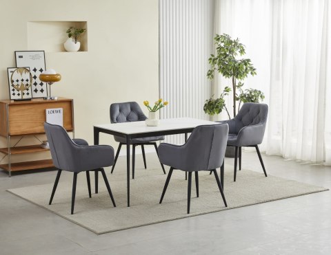 Krzesło JORK360 - ciemny szary aksamit / nogi czarne x 1