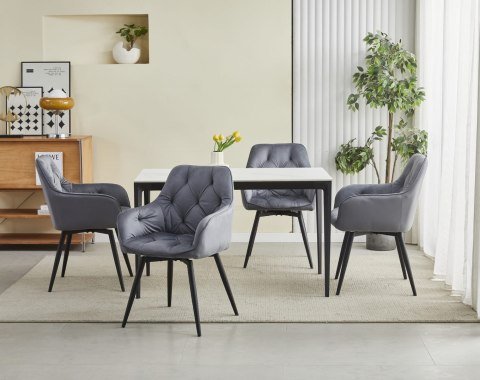 Krzesło JORK360 - ciemny szary aksamit / nogi czarne x 1