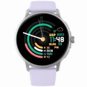 Smartwatch Damski GRAVITY GT12-6 Fioletowy Pasek Silikonowy + Srebrna Bransoleta