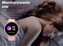 Smartwatch Damski GRAVITY GT12-6 Fioletowy Pasek Silikonowy + Srebrna Bransoleta