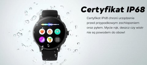Smartwatch Damski GRAVITY GT12-6 Fioletowy Pasek Silikonowy + Srebrna Bransoleta