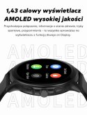 Smartwatch Damski GRAVITY GT12-7 Czarny Pasek Silikonowy + Srebrna Bransoleta