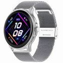 Smartwatch Damski GRAVITY GT12-8 Biały Pasek Silikonowy + Srebrna Bransoleta