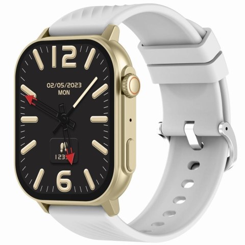 Smartwatch Damski GRAVITY GT15-10 Biały Pasek Silikonowy + Złota Bransoleta