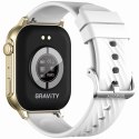 Smartwatch Damski GRAVITY GT15-10 Biały Pasek Silikonowy + Złota Bransoleta