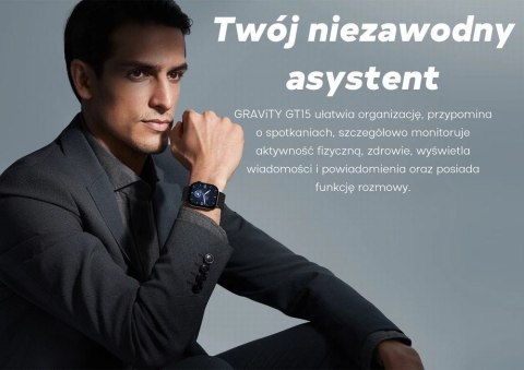 Smartwatch Damski GRAVITY GT15-10 Biały Pasek Silikonowy + Złota Bransoleta