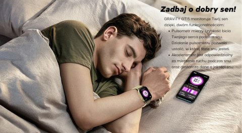 Smartwatch Damski GRAVITY GT15-10 Biały Pasek Silikonowy + Złota Bransoleta