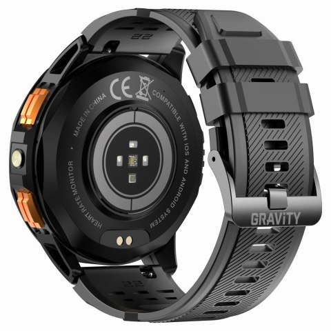Smartwatch Męski GRAVITY GPS GT24-1 Czarny Pasek Silikonowy + Granatowy Pasek Silikonowy