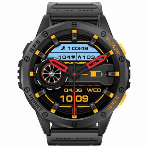 Smartwatch Męski GRAVITY GPS GT24-2 Czarny Pasek Silikonowy + Biały Pasek Silikonowy