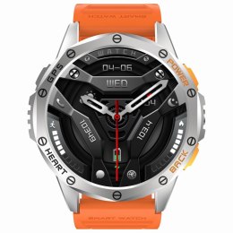 Smartwatch Męski GRAVITY GPS GT24-4 Czarny Pasek Silikonowy + Pomarańczowy Pasek Silikonowy