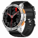 Smartwatch Męski GRAVITY GPS GT24-4 Czarny Pasek Silikonowy + Pomarańczowy Pasek Silikonowy