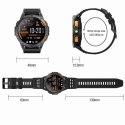 Smartwatch Męski GRAVITY GPS GT24-4 Czarny Pasek Silikonowy + Pomarańczowy Pasek Silikonowy