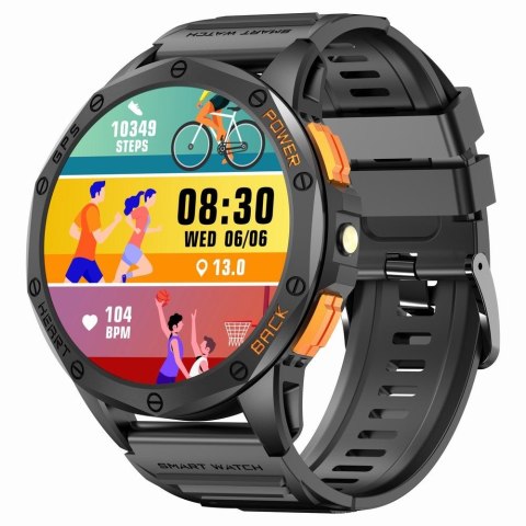 Smartwatch Męski GRAVITY GPS GT24-5 Czarny Pasek Silikonowy + Zielony Pasek Silikonowy