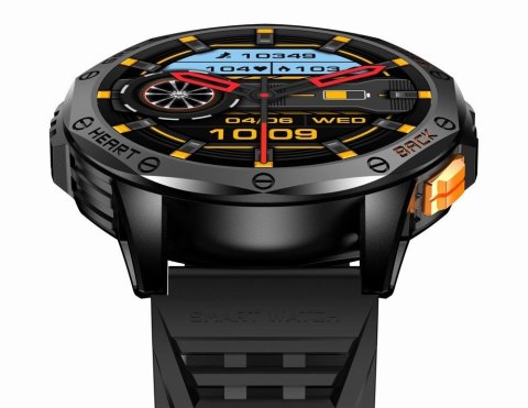 Smartwatch Męski GRAVITY GPS GT24-5 Czarny Pasek Silikonowy + Zielony Pasek Silikonowy