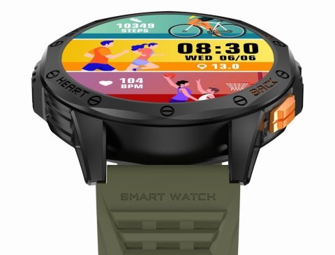 Smartwatch Męski GRAVITY GPS GT24-5 Czarny Pasek Silikonowy + Zielony Pasek Silikonowy