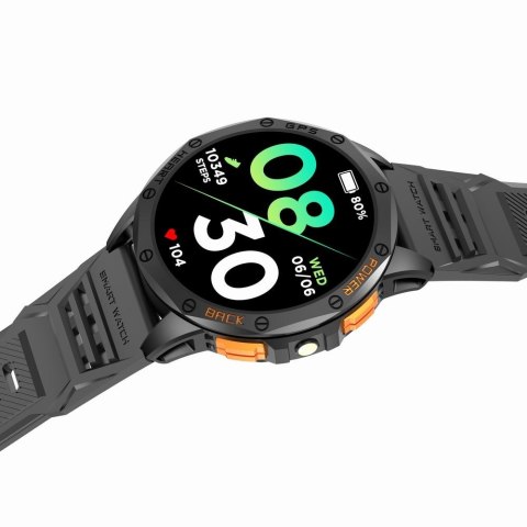 Smartwatch Męski GRAVITY GPS GT24-5 Czarny Pasek Silikonowy + Zielony Pasek Silikonowy