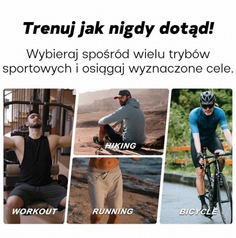 Smartwatch Męski GRAVITY GPS GT24-5 Czarny Pasek Silikonowy + Zielony Pasek Silikonowy