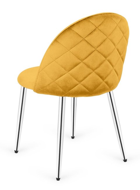 Krzesło tapicerowane GLORIA MUSTARD VELVET SILVER