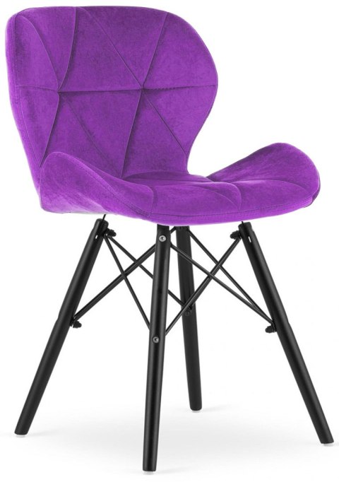 Krzesło tapicerowane VASTO PURPLE VELVET SMOKE