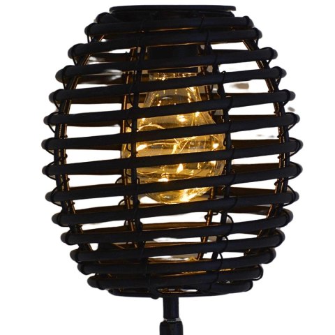 LAMPA SOLARNA KULA RATTAN CZARNA PROGARDEN