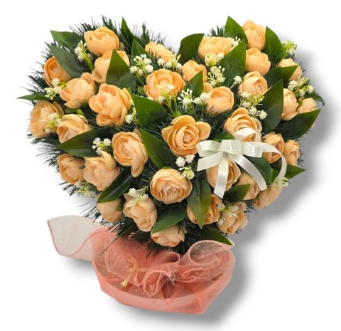 PRZEPIĘKNE DUŻE SERCE XL STROIK NA CMENTARZ GRÓB KOMPOZYCJA KWIATOWA