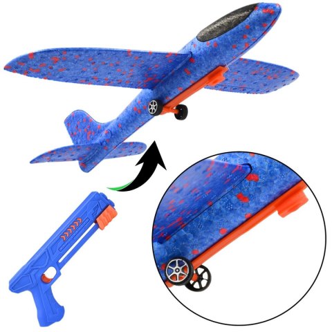 SAMOLOT STYROPIANOWY Z WYRZUTNIĄ 43CM NIEBIESKI