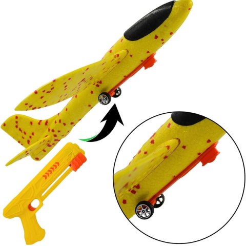 SAMOLOT STYROPIANOWY Z WYRZUTNIĄ 43CM ŻÓŁTY