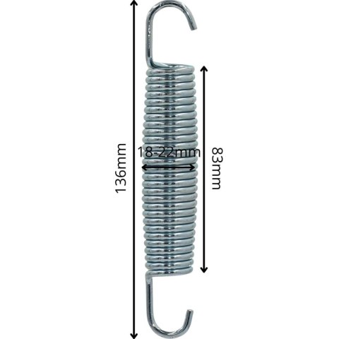 SPRĘŻYNA DO TRAMPOLINY ENERO fi244cm fi305cm fi366cm fi427cm L-138mm