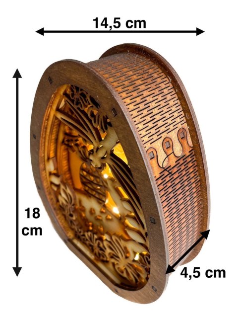 Wielkanocna dekoracja LED - Drewniane jajko + Baterie w zestawie