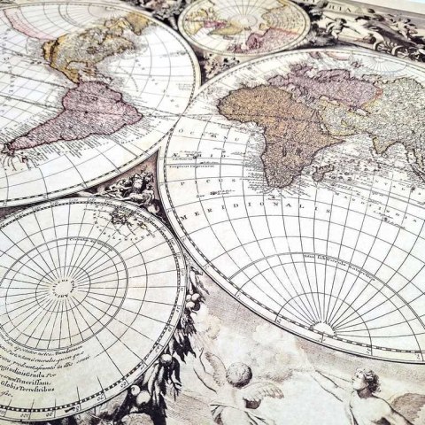 Mapa świata 1686r. - G. Valck reprint - M1686 - Prezent dla historyka