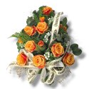 WIĄZANKA POGRZEBOWA NA FLORECIE WIENIEC POMARAŃCZOWE RÓŻE + WŁASNY NAPIS + wysyłka 24h