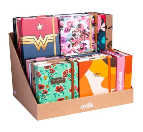 Ekspozytor kartonowy stołowy na dzienniki 2 przegródki