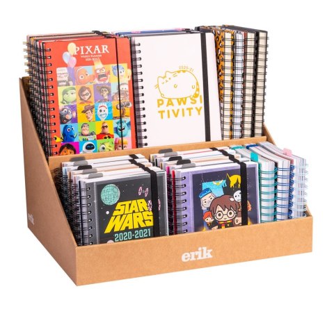 Ekspozytor kartonowy stołowy na dzienniki 2 przegródki