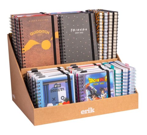 Ekspozytor kartonowy stołowy na dzienniki 2 przegródki