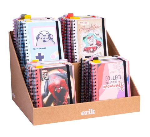 Ekspozytor kartonowy stołowy na dzienniki 2 przegródki