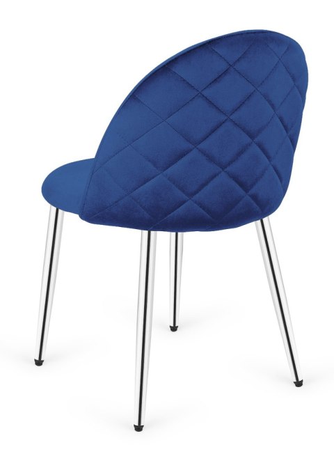 Krzesło tapicerowane GLORIA BLUE VELVET SILVER