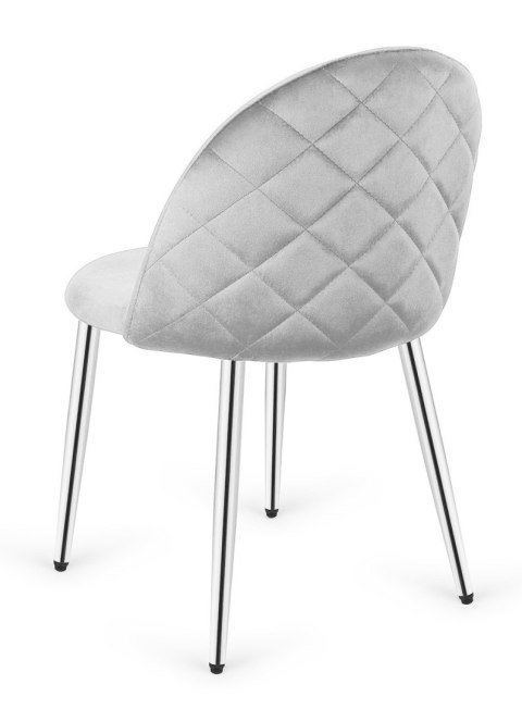 Krzesło tapicerowane GLORIA LIGHT GREY VELVET SILVER