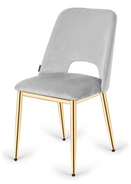 Krzesło tapicerowane GOTI LIGHT GREY VELVET GOLD