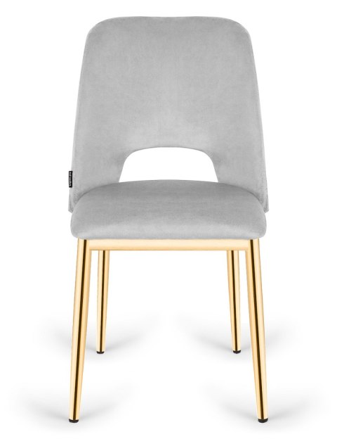 Krzesło tapicerowane GOTI LIGHT GREY VELVET GOLD