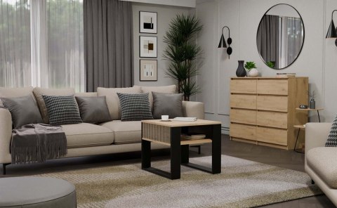 Ława Modern 2P MINI SLIM DĄB ARTISAN CZARNY