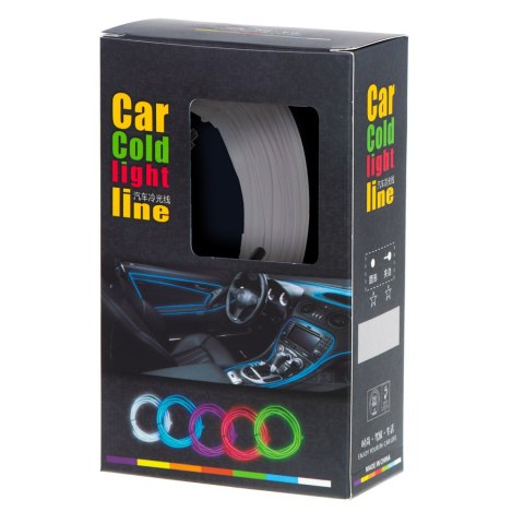 Oświetlenie ambientowe LED do samochodu auta USB 12V taśma 5m biała