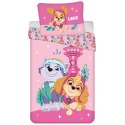 Pościel mikrofibra 140x200+1p70x90 Psi Patro różowy